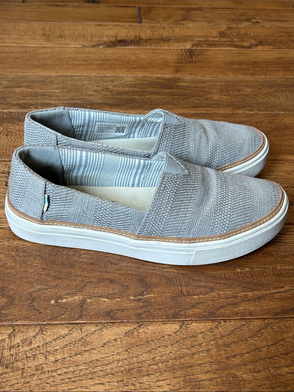 Toms Parker Casual Slip on Sneakers Gray Womens Size 7